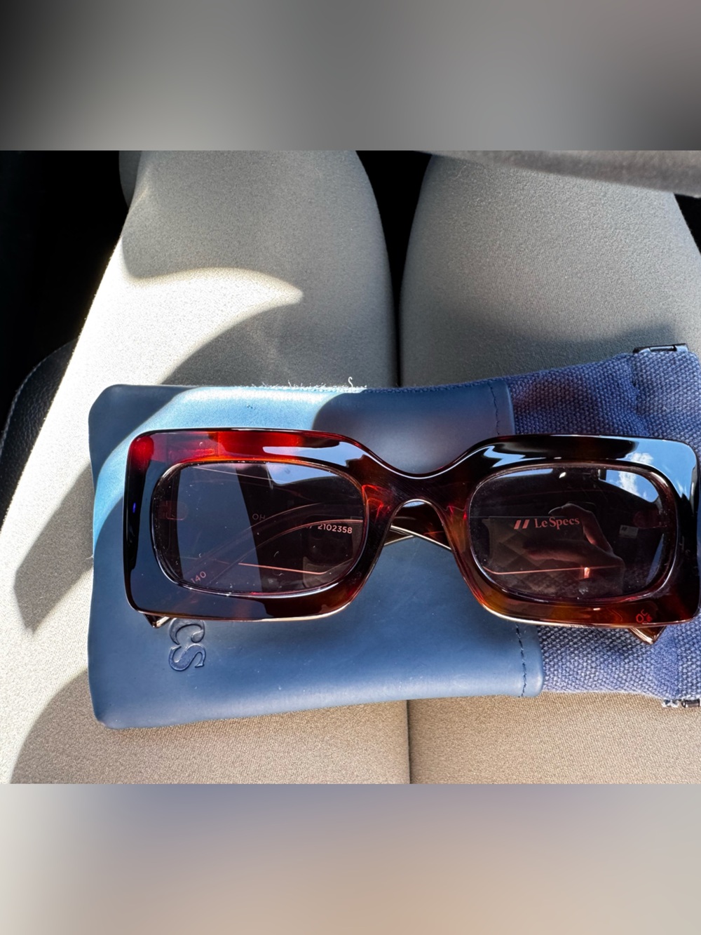 Le Specs Tortoiseshell Rectangular Sunglasses - Brown